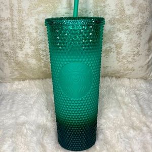Starbucks Mint Blue, Teal Waxberry Gradient Studded Cup